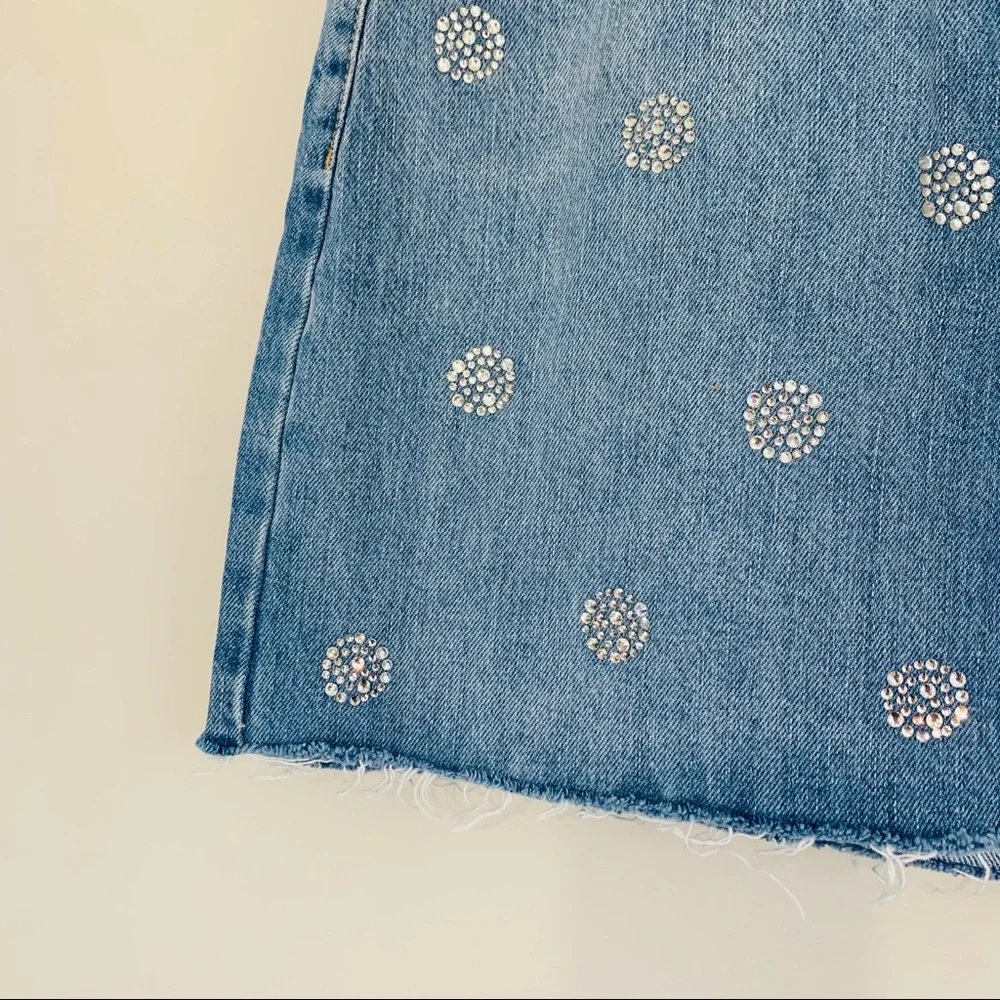 NWT TOPSHOP Denim Stud Skirt - Picture 4 of 8